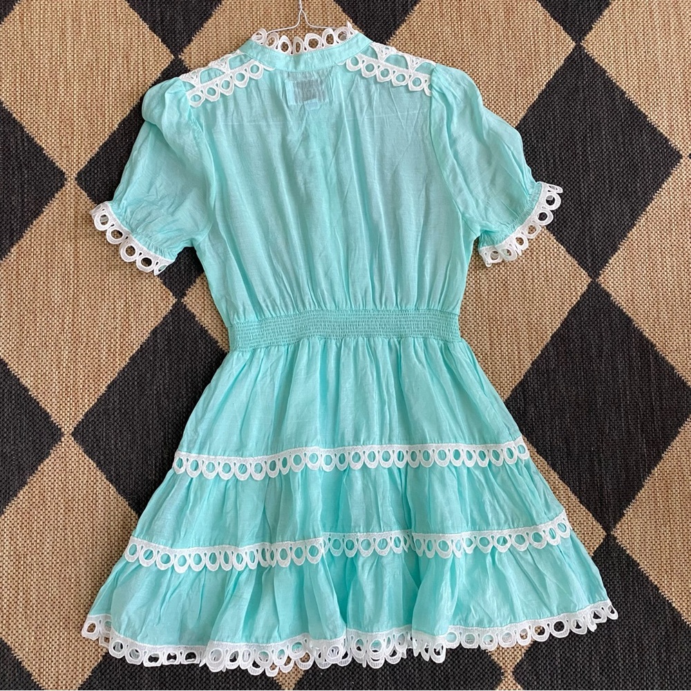 Tuckernuck Mint Green Lace-Trim Mini Dress - Picture 9 of 11